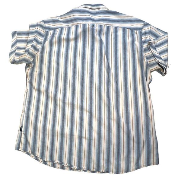 Kühl Shirt Men's White Stripe Button Down Short Sleeve Shirt Size Extra Large - Picture 7 of 14